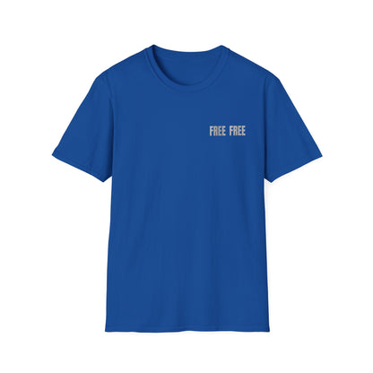 Free Free Free Palestine - Monochrome Metallic-like Style Typography  Front and Back Design T-Shirt