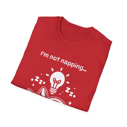 I'm Not Napping, I'm Horizontal Brainstorming - Playful Silhouette T-Shirt