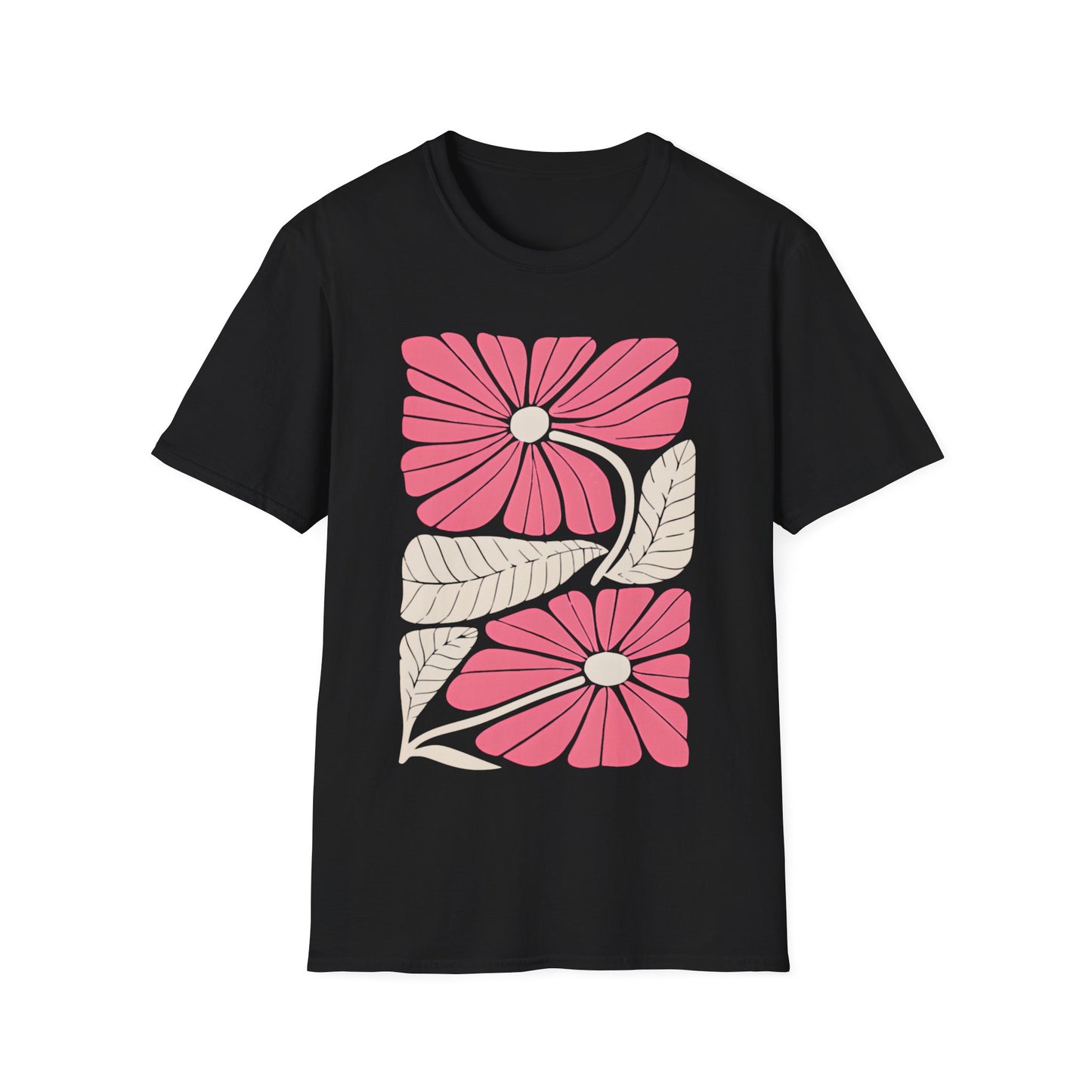 Vibrant Boho Flowers Minimalistic T-Shirt