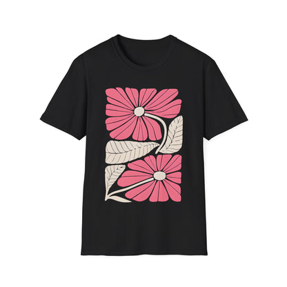 Vibrant Boho Flowers Minimalistic T-Shirt