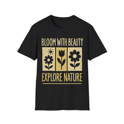 Bloom With Beauty T-Shirt -  Floral Silhouette Design