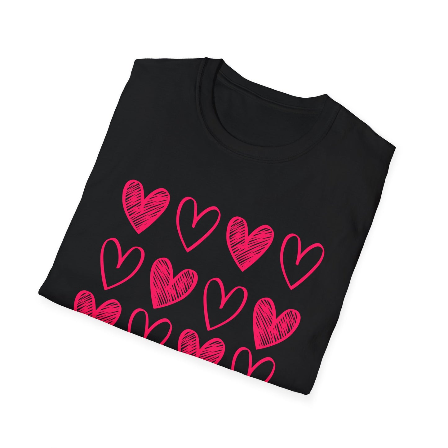 On Repeat, Play The Nice Moments - Monochrome Hearts Grid T-Shirt