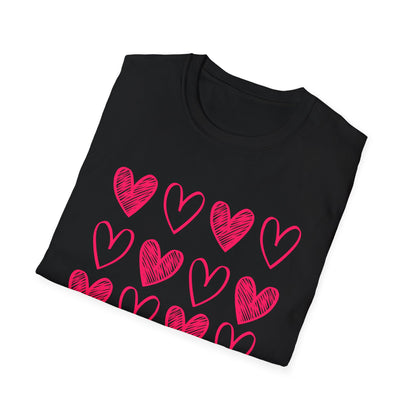On Repeat, Play The Nice Moments - Monochrome Hearts Grid T-Shirt