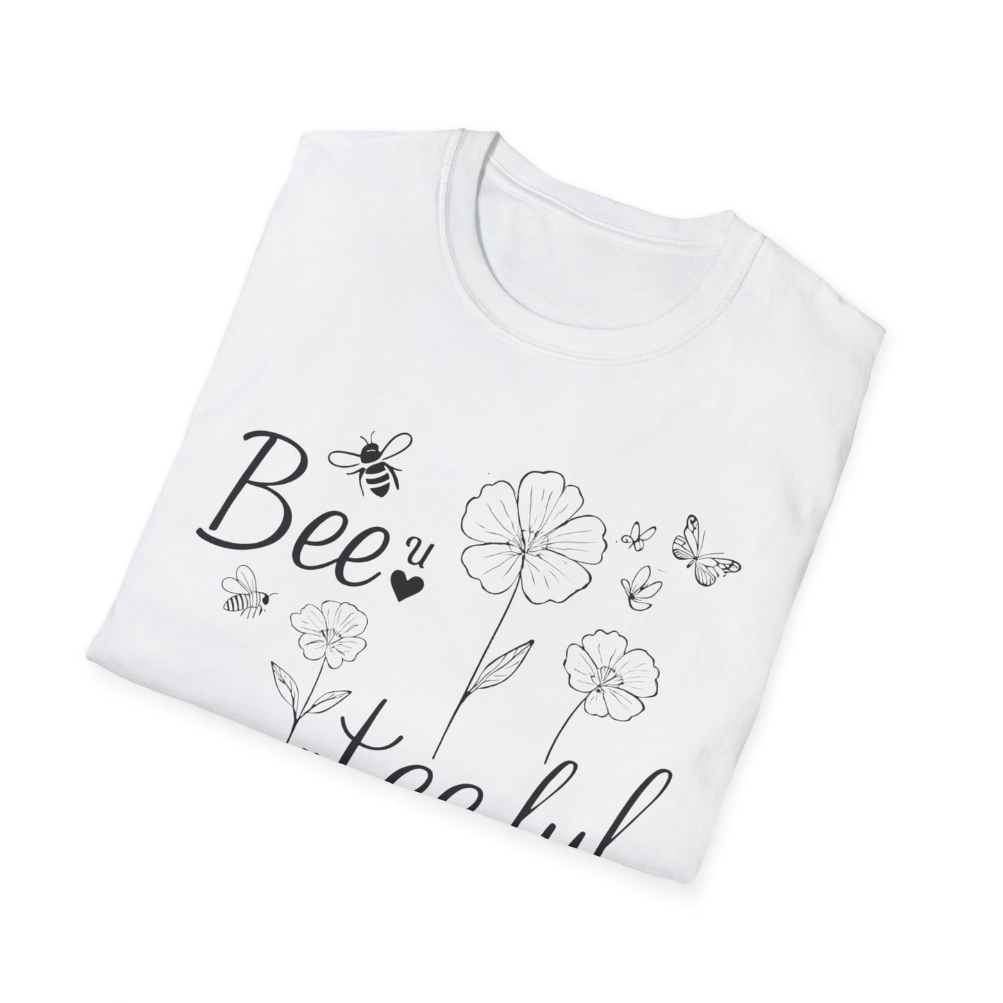 Beautiful T-Shirt – Whimsical Flowers, Bees & Butterflies – Playful Botanical Design