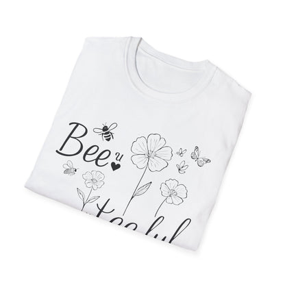 Beautiful T-Shirt – Whimsical Flowers, Bees & Butterflies – Playful Botanical Design
