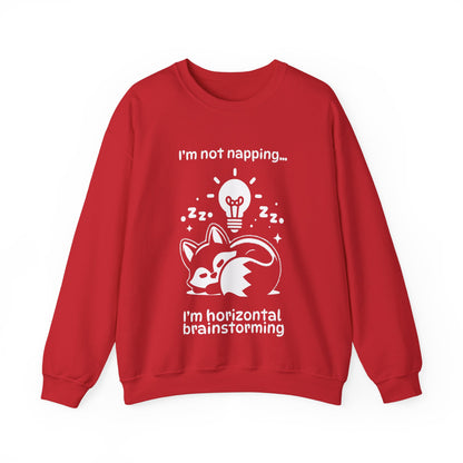 I'm Not Napping, I'm Horizontal Brainstorming - Playful Silhouette Sweatshirt