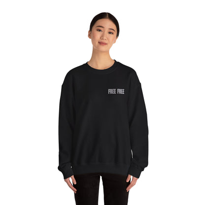 Free Free Free Palestine - Monochrome Metallic-like Style Typography  Front and Back Design Sweatshirt