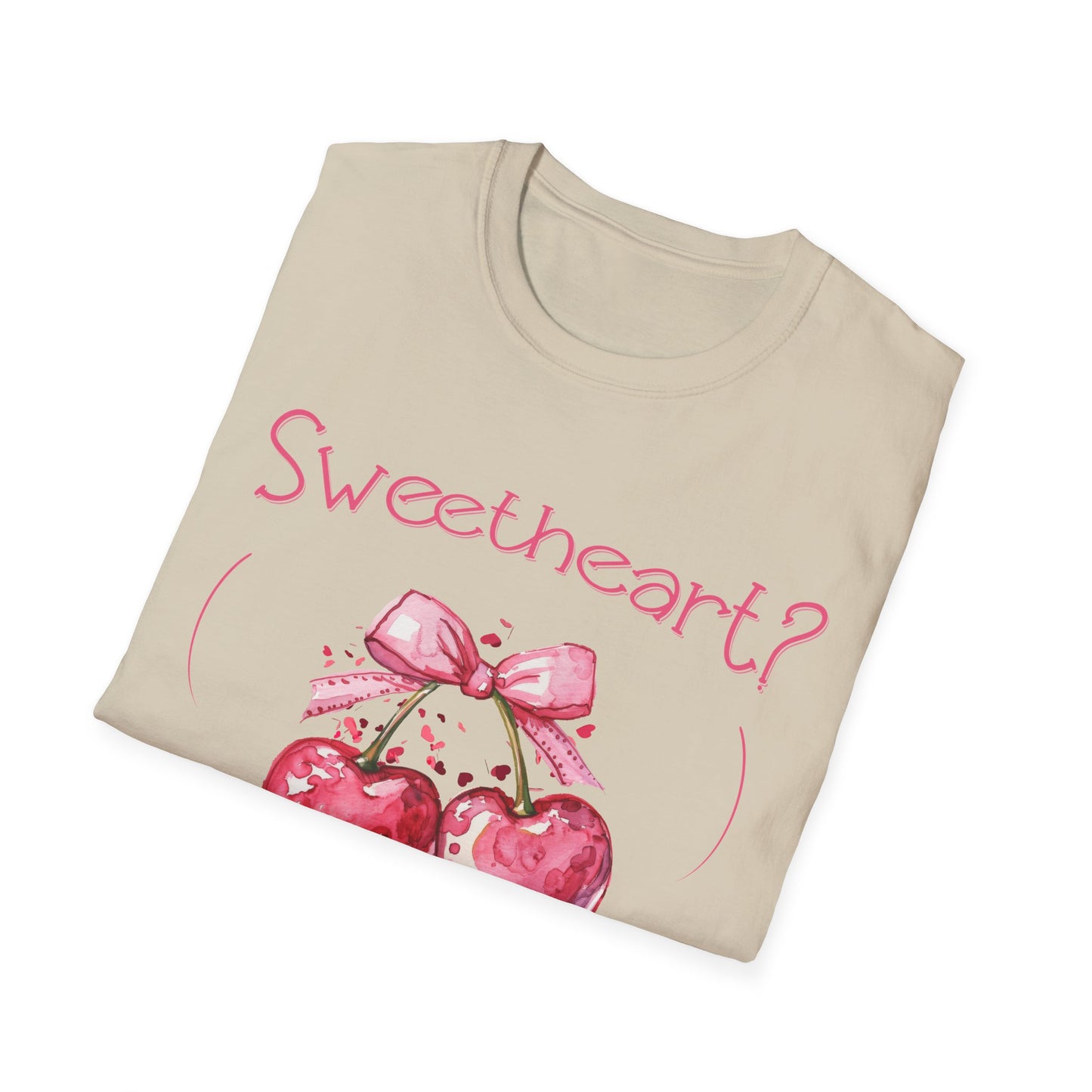 Sweetheart? Only After Coffee -  Watercolor Playful Heart Cherry  T-Shirt