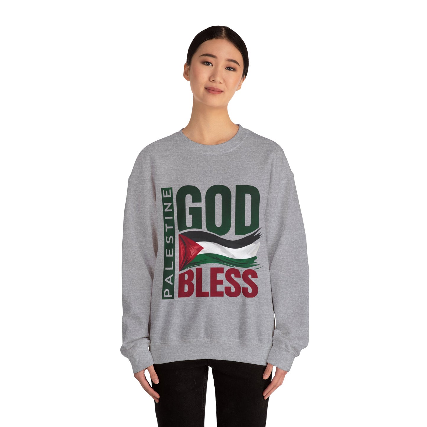 God Bless Palestine - Palestinian Distressed Flag