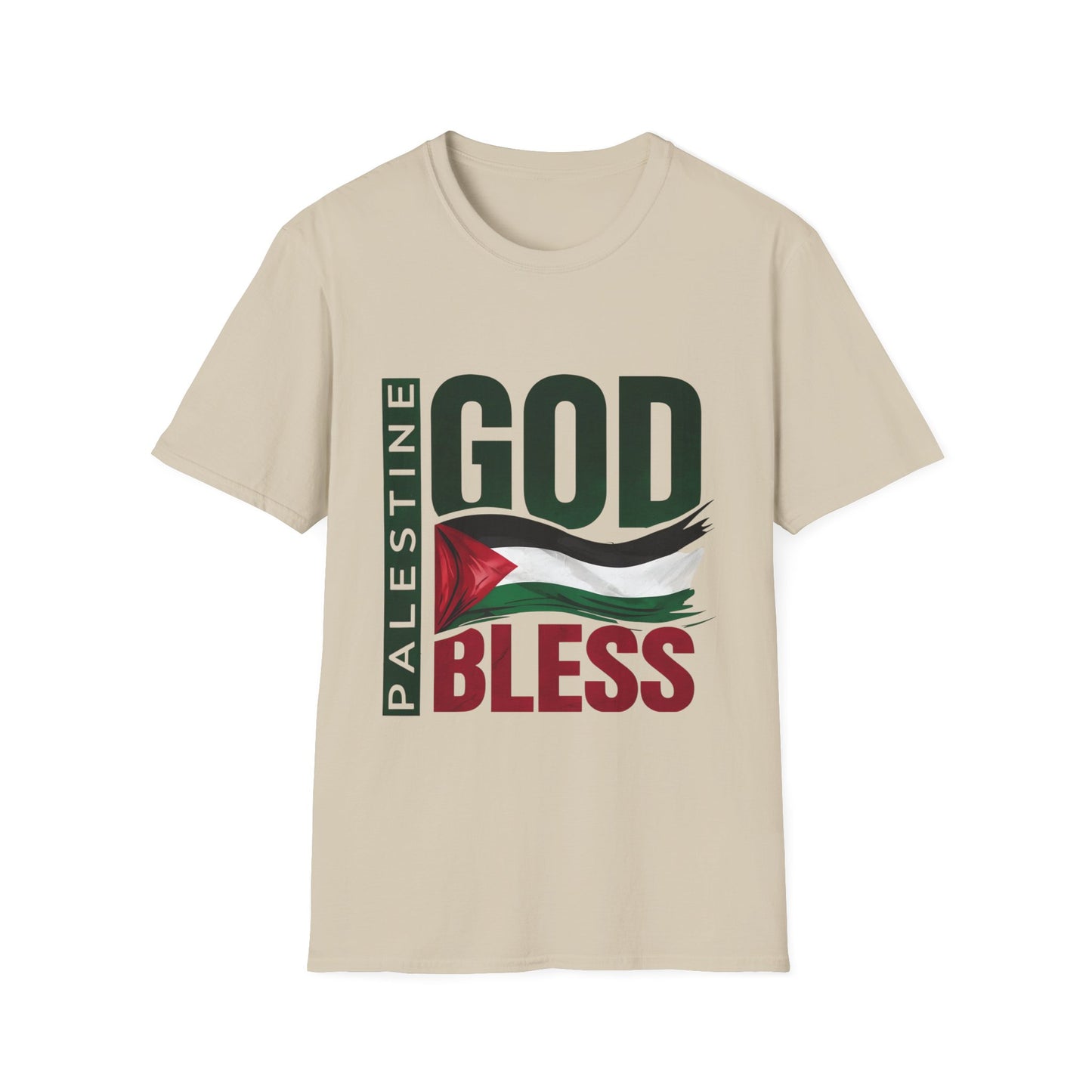 God Bless Palestine - Palestinian Distressed Flag
