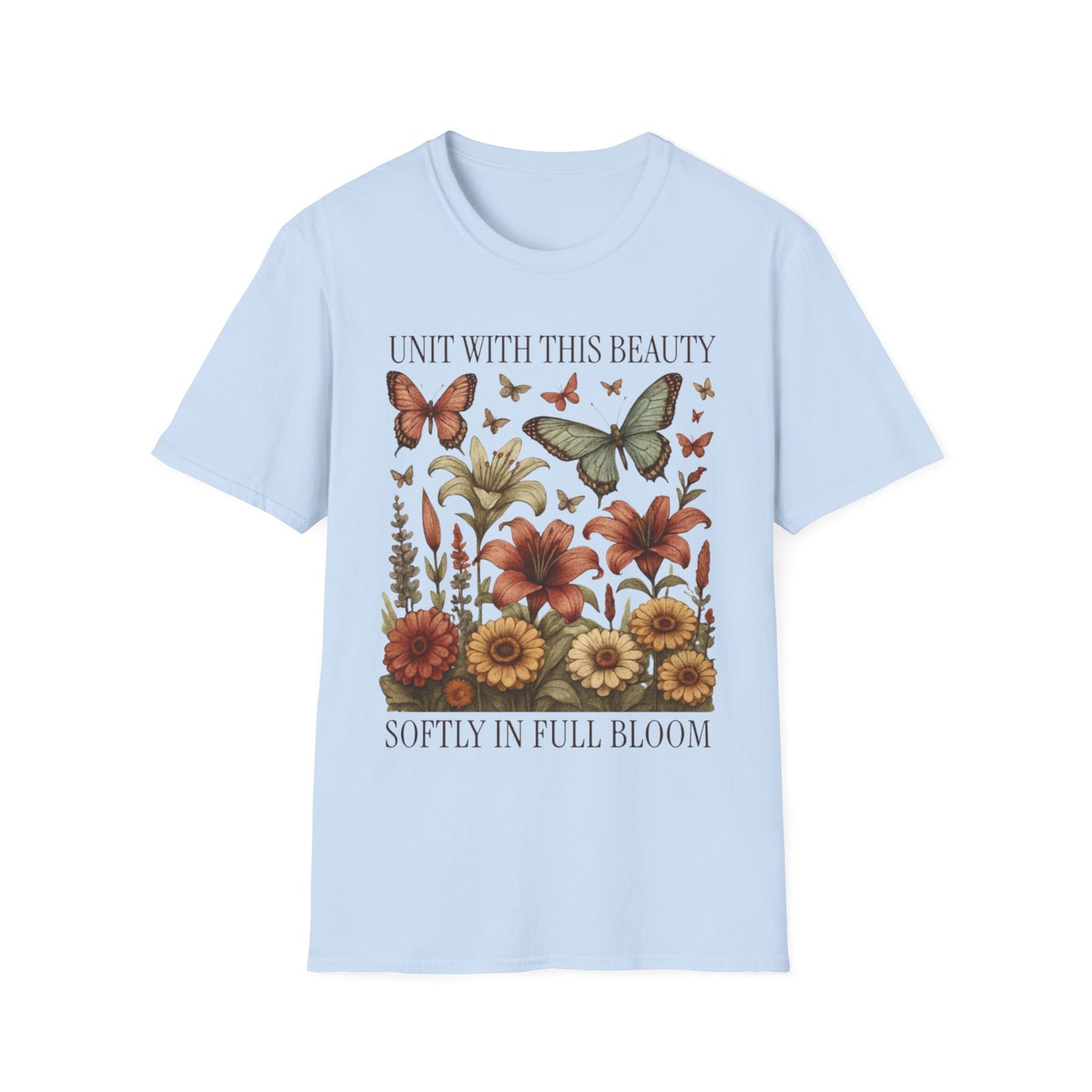 Unit With This Beauty - Vintage Flowers and Butterflies T-Shirt