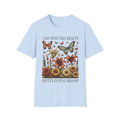Unit With This Beauty - Vintage Flowers and Butterflies T-Shirt
