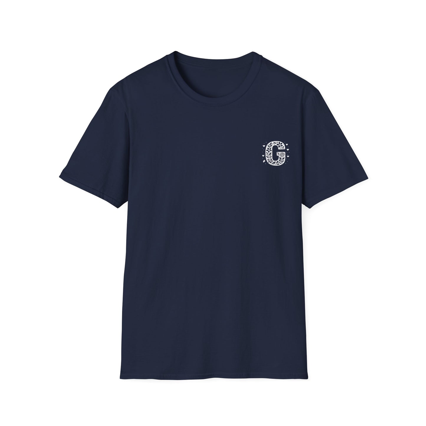 Letter G Flower T-Shirt - Letters Flowers Patterns Front And Back Design