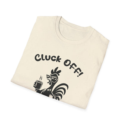 Cluck off I'm Busy - Playful Minimalistic Rooster Silhouette With Coffee And Files T-Shirt