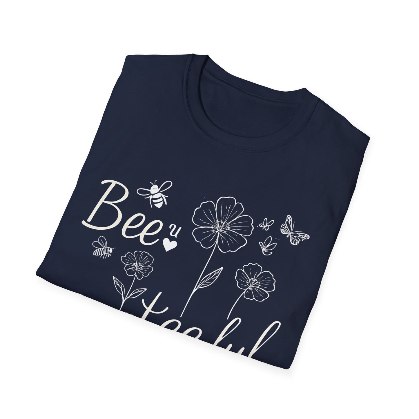 Beautiful T-Shirt – Whimsical Flowers, Bees & Butterflies – Playful Botanical Design