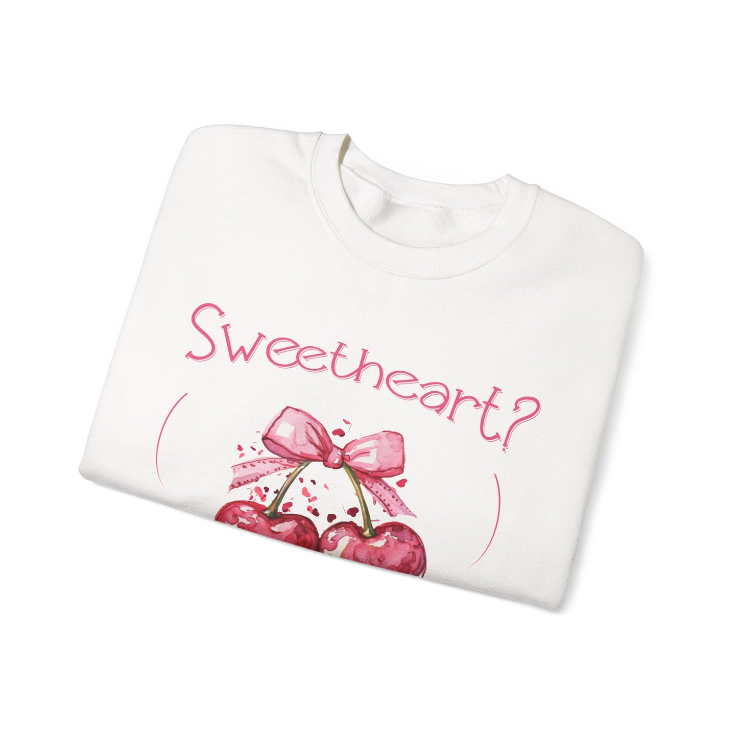 Sweetheart? Only After Coffee - Watercolor Playful Heart Cherry Coffee Sweatshirt