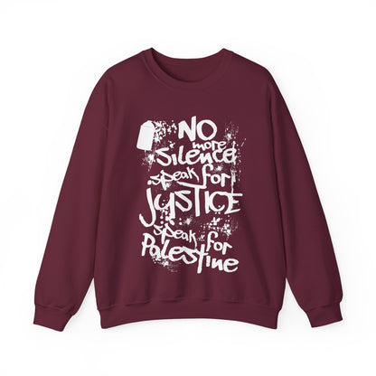 No more Silence, Speak for Injustice, Speak for Palestine - Monochrome Graffiti Sweatshirt