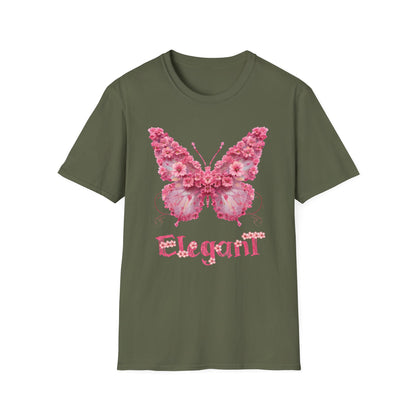 Elegant Floral Butterfly T-Shirt – Whimsical Design