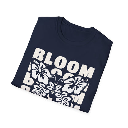 Bloom And Fly - Monochrome Floral Butterfly T-Shirt