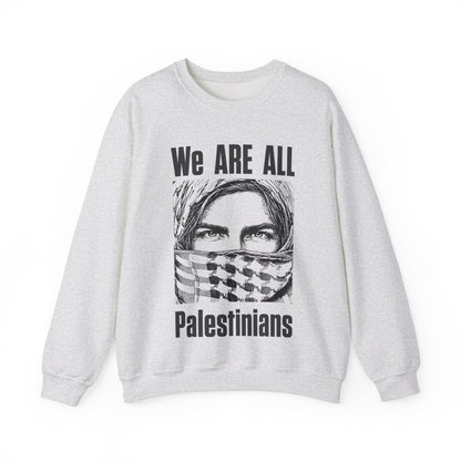 We are all Palestinians Graphic Sweatshirt mans face