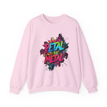 Petal To The Metal – Playful Vibrant Graffiti Typography Sweatshirt