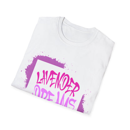 Lavender Dreams T-Shirt - Bold Graffiti Pink Typography Design