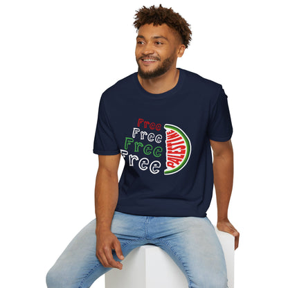 Free Palestine - Asymmetrical Typography T-Shirt