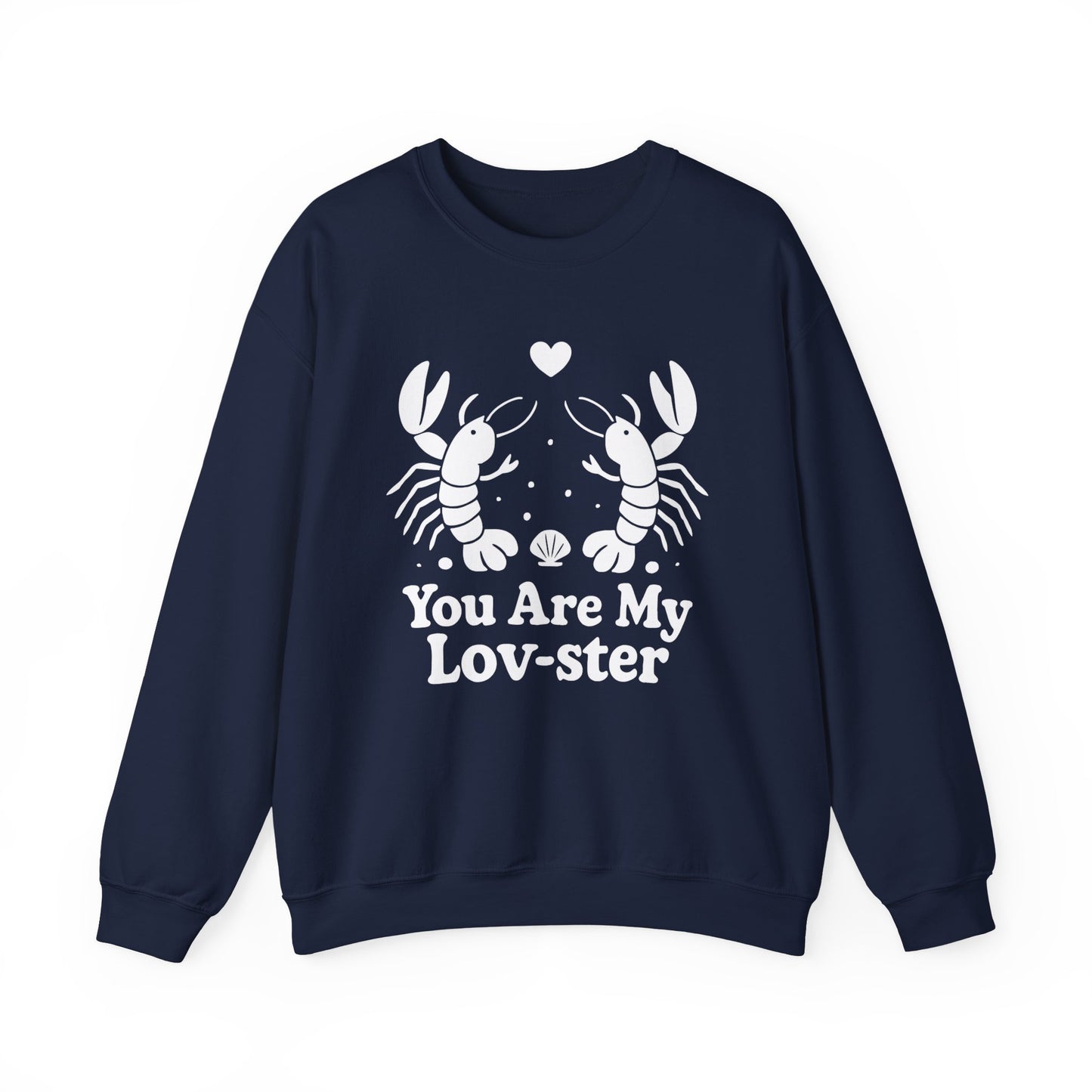 You Are My Lov-ster - White Retro Cartoon of a Couple Lobsters Sweatshirt