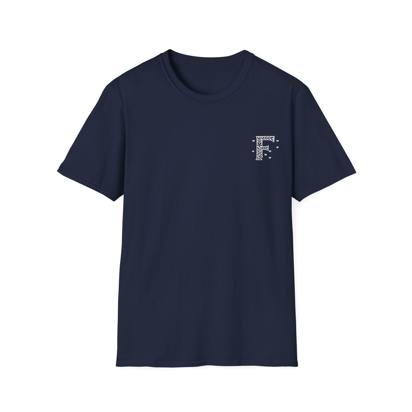 Letter F Flower T-Shirt - Letters Flowers Patterns Front And Back Design