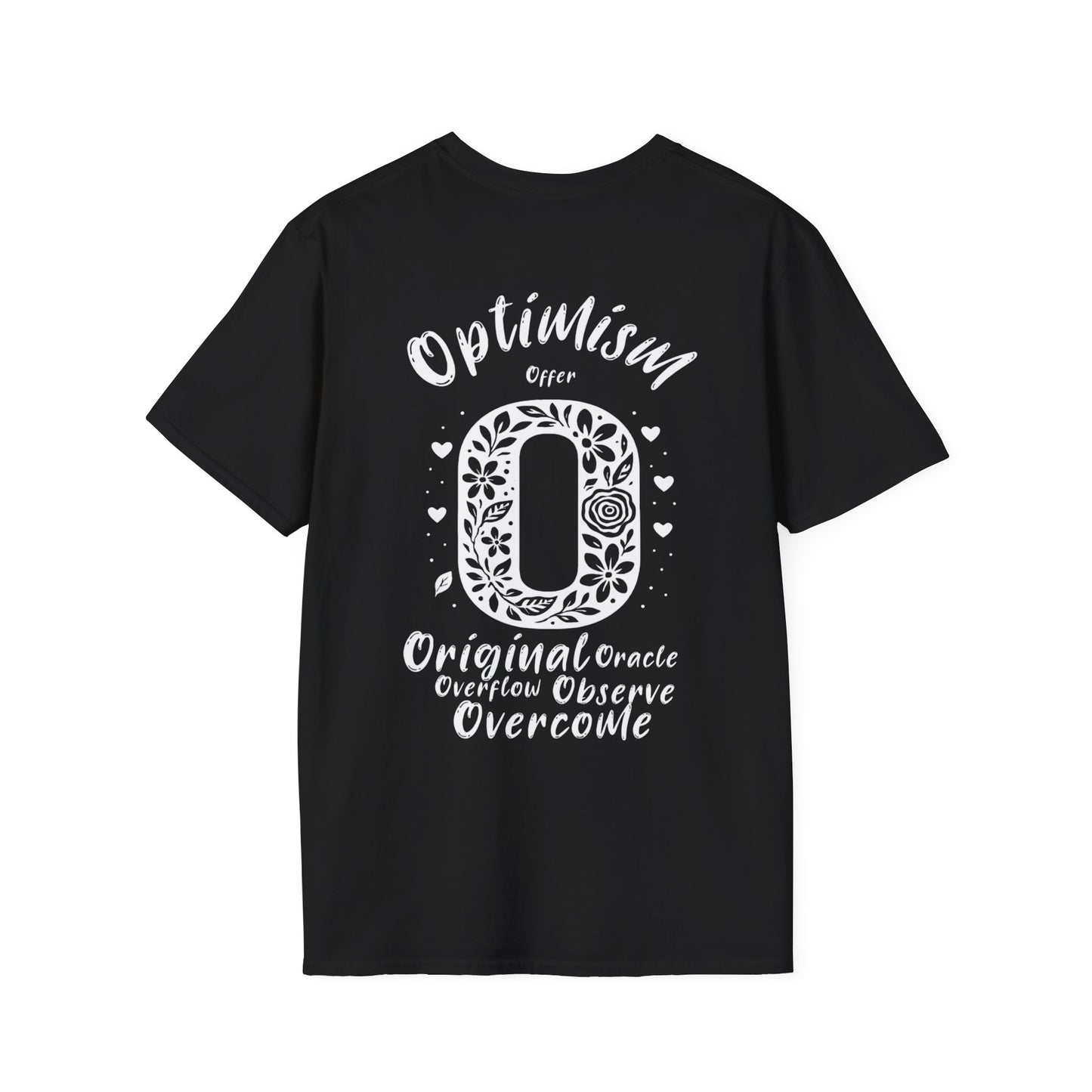 Letter O Flower T-Shirt - Letters Flowers Patterns Front And Back Design
