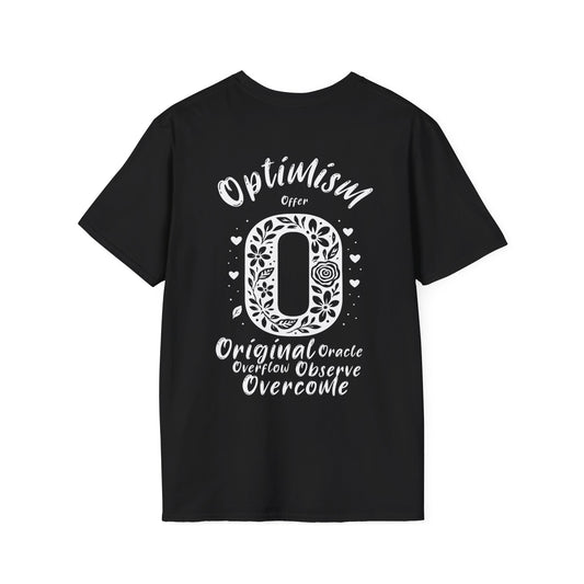 Letter O Flower T-Shirt - Letters Flowers Patterns Front And Back Design