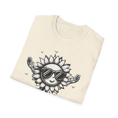 Photosyntheslay  - Playful Cartoon Sunflower with Sunglasses T-Shirt