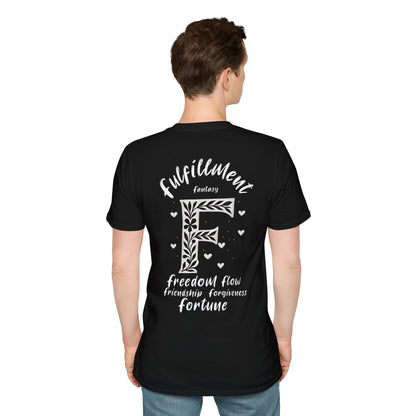 Letter F Flower T-Shirt - Letters Flowers Patterns Front And Back Design
