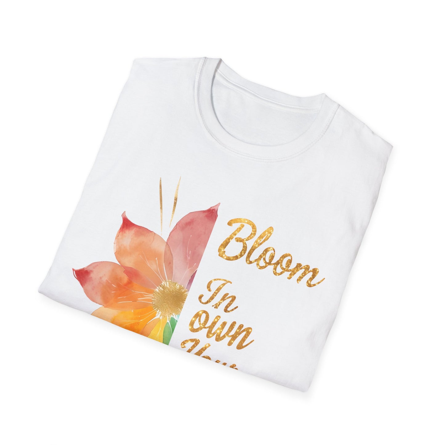 Bloom In Your Own Hue - Watercolor Asymmetrical Floral T-Shirt