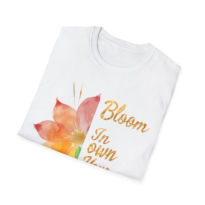Bloom In Your Own Hue - Watercolor Asymmetrical Floral T-Shirt