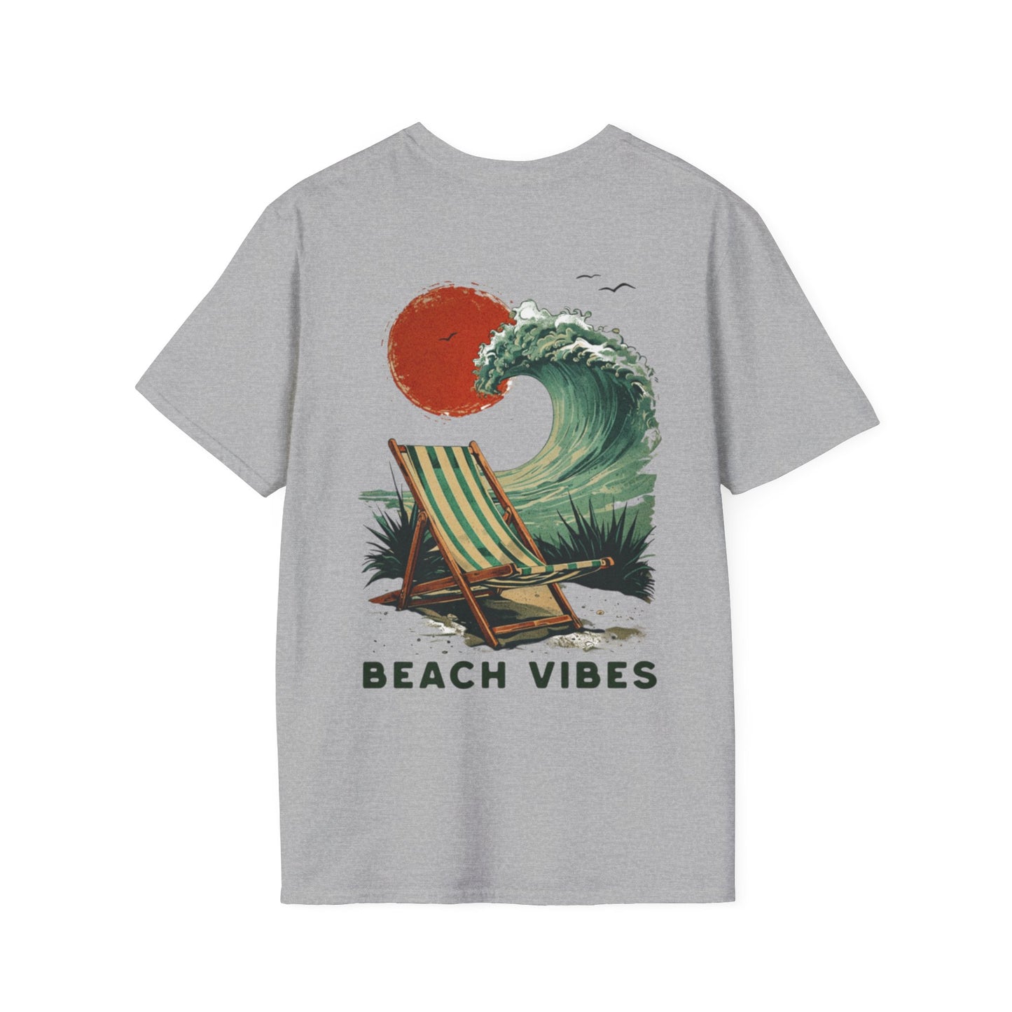 Beach Vibes -  Vintage Beach Landscape Front And Back Design T-Shirt
