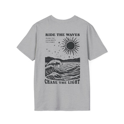 Ride the Waves - Vintage Ocean Waves and Cosmos T-Shirt