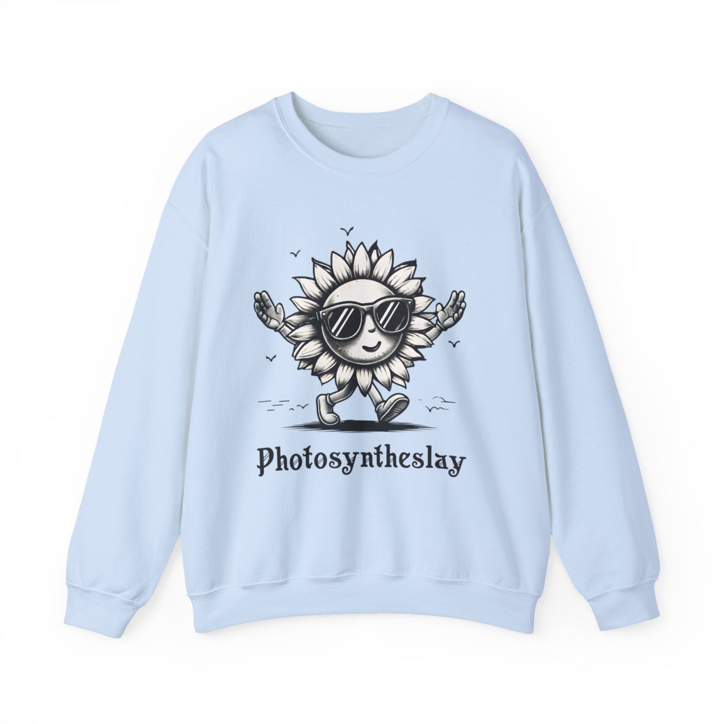 Photosyntheslay - Playful Cartoon Sunflower with Sunglasses Sweatshirt