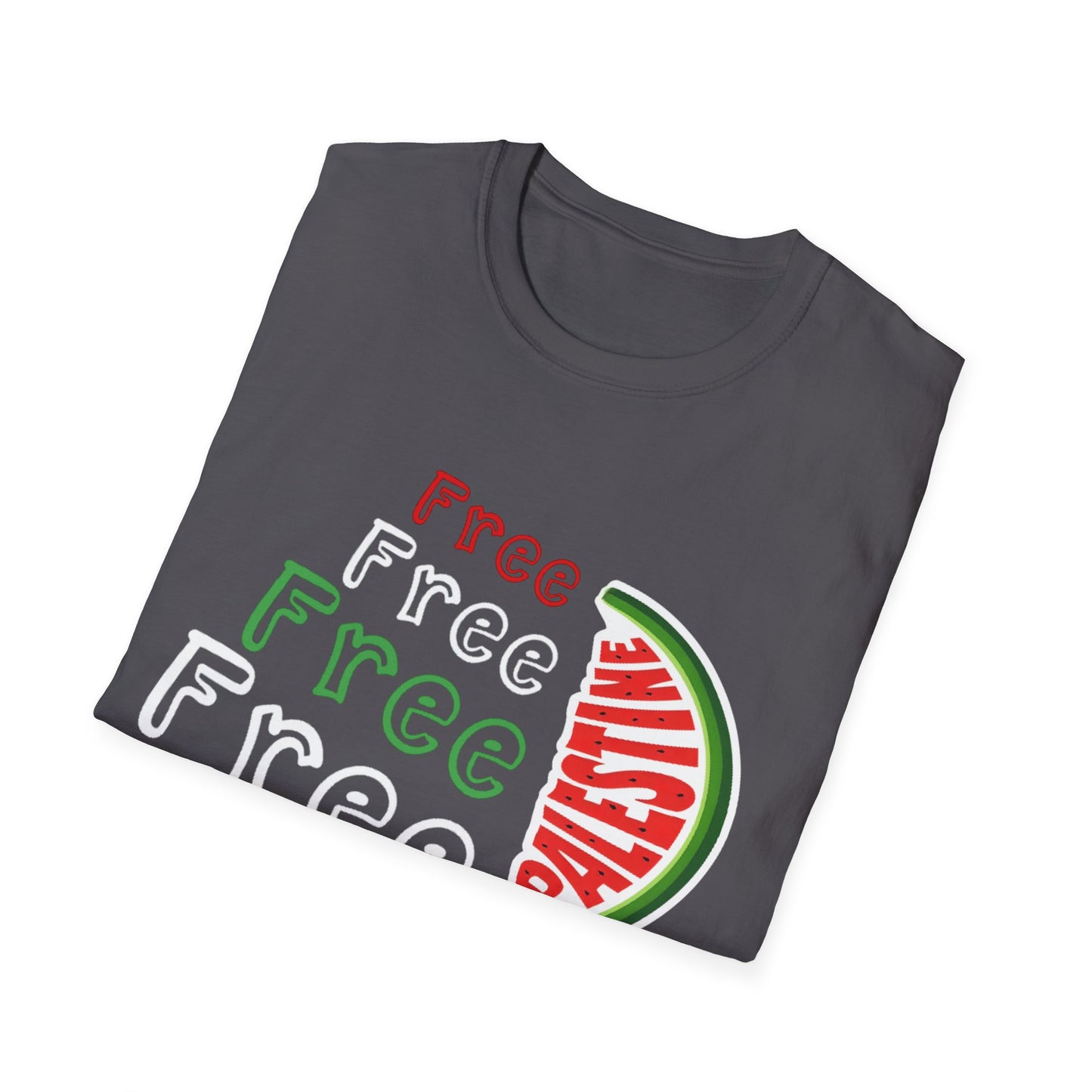 Free Palestine - Asymmetrical Typography T-Shirt
