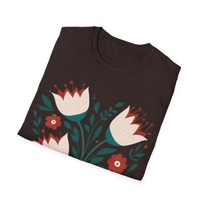 Heart Boho Flowers Minimalistic T-Shirt Design