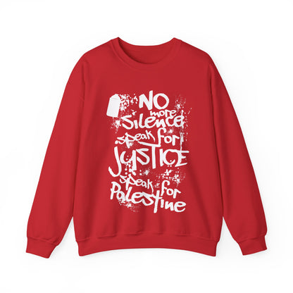 No more Silence, Speak for Injustice, Speak for Palestine - Monochrome Graffiti Sweatshirt