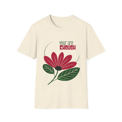 You Are Enough - Minimalistic Boho Flower T-Shirt