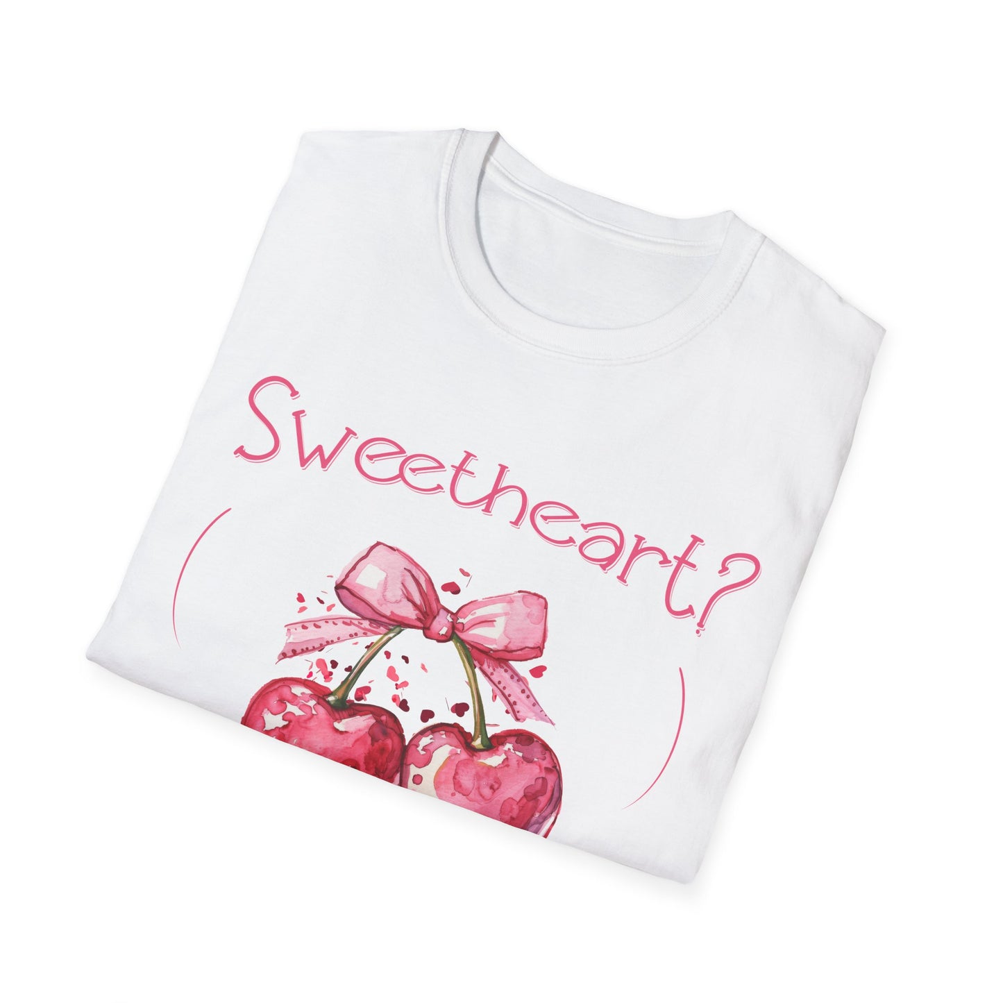 Sweetheart? Only After Coffee -  Watercolor Playful Heart Cherry  T-Shirt