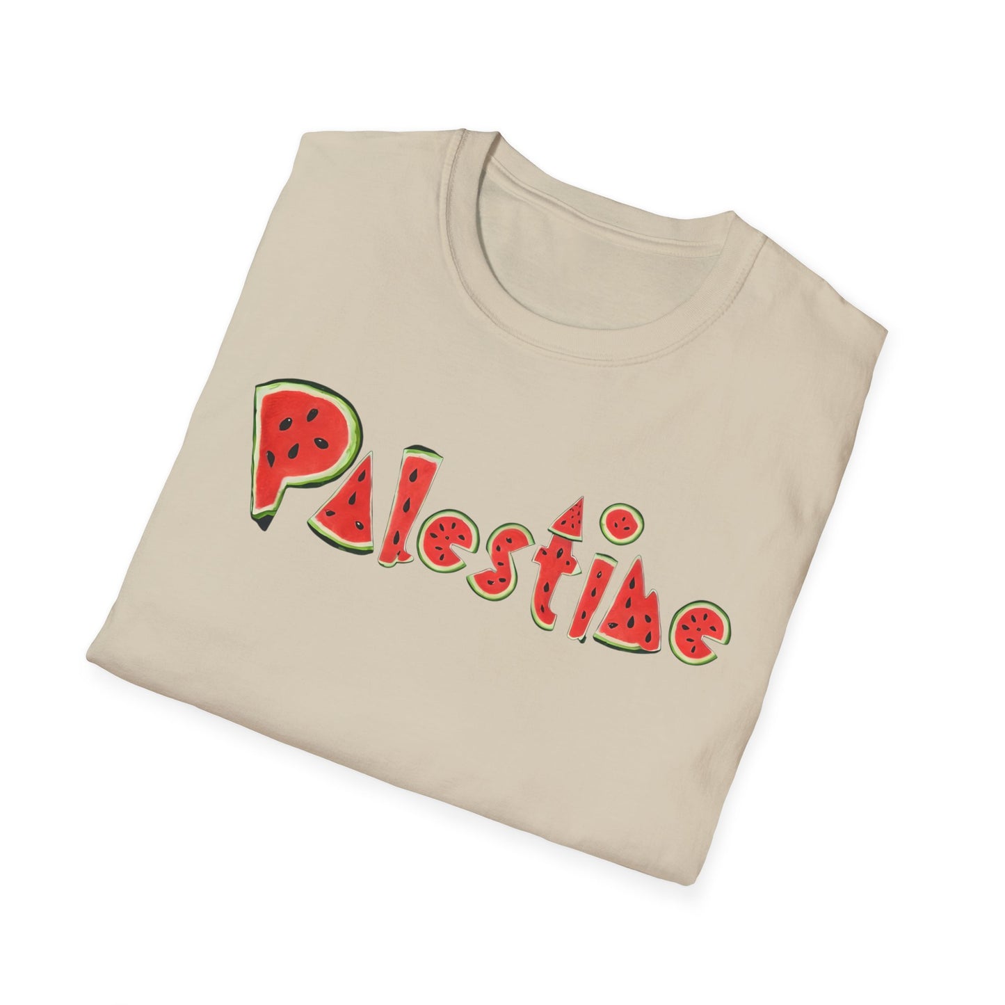 Palestine - Watermelon Pattern Typography T-Shirt
