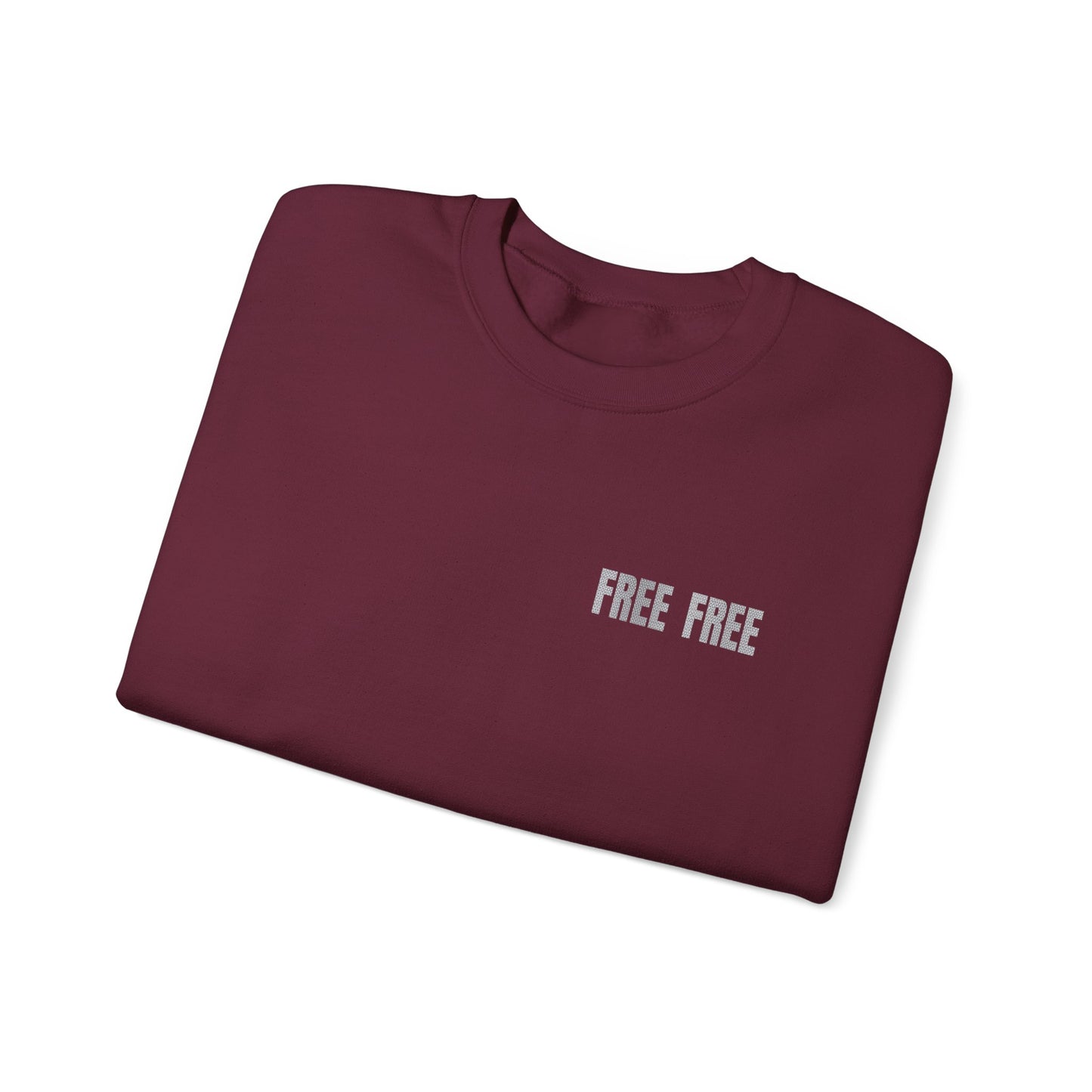 Free Free Free Palestine - Monochrome Metallic-like Style Typography  Front and Back Design Sweatshirt