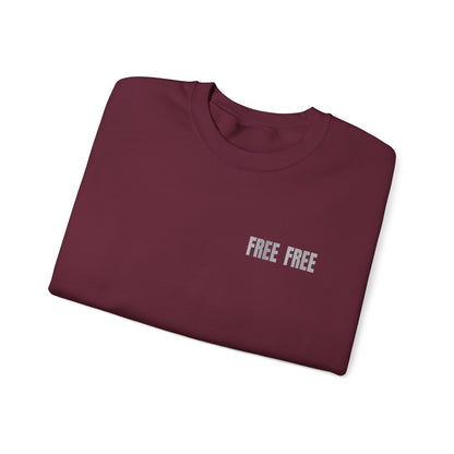 Free Free Free Palestine - Monochrome Metallic-like Style Typography  Front and Back Design Sweatshirt
