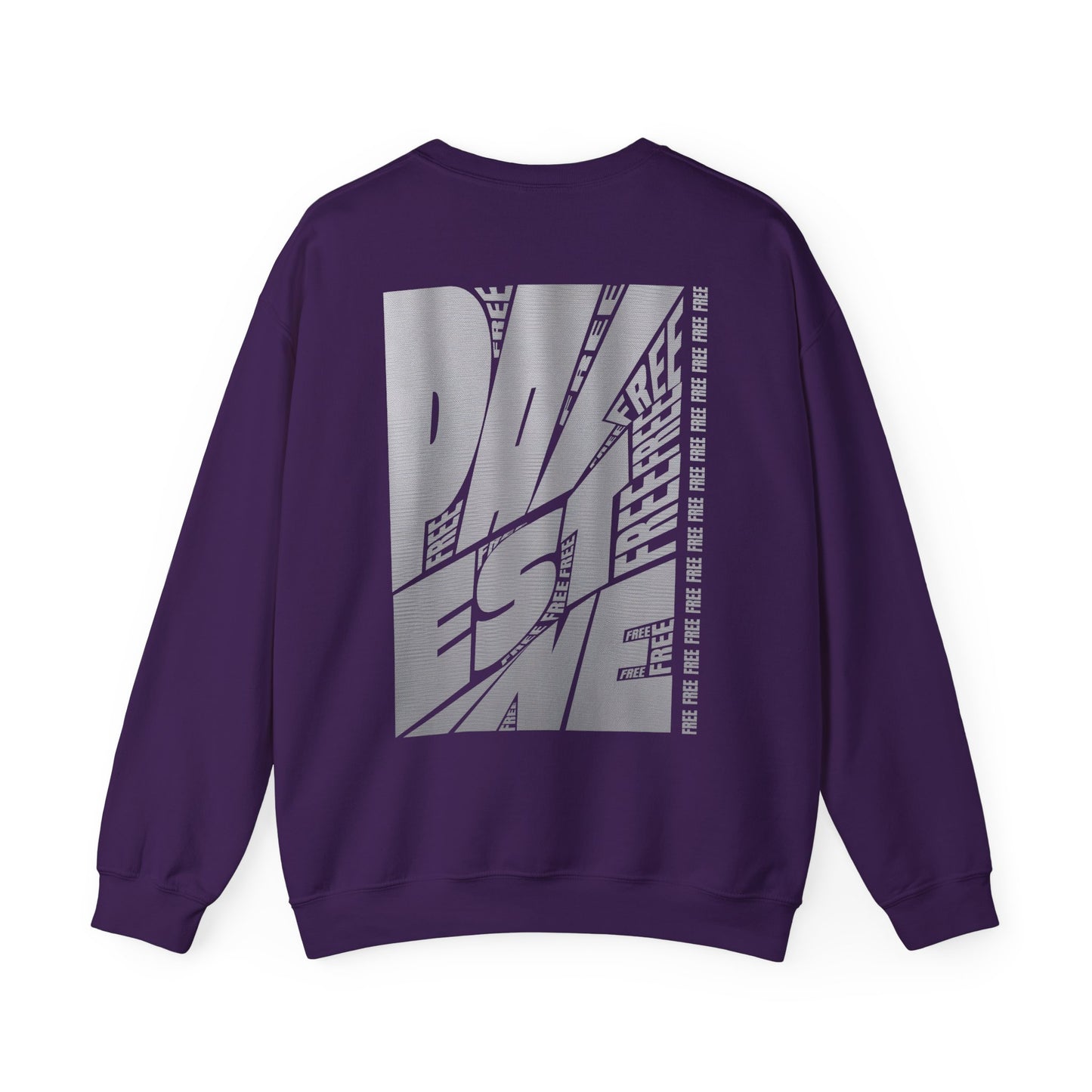 Free Free Free Palestine - Monochrome Metallic-like Style Typography  Front and Back Design Sweatshirt