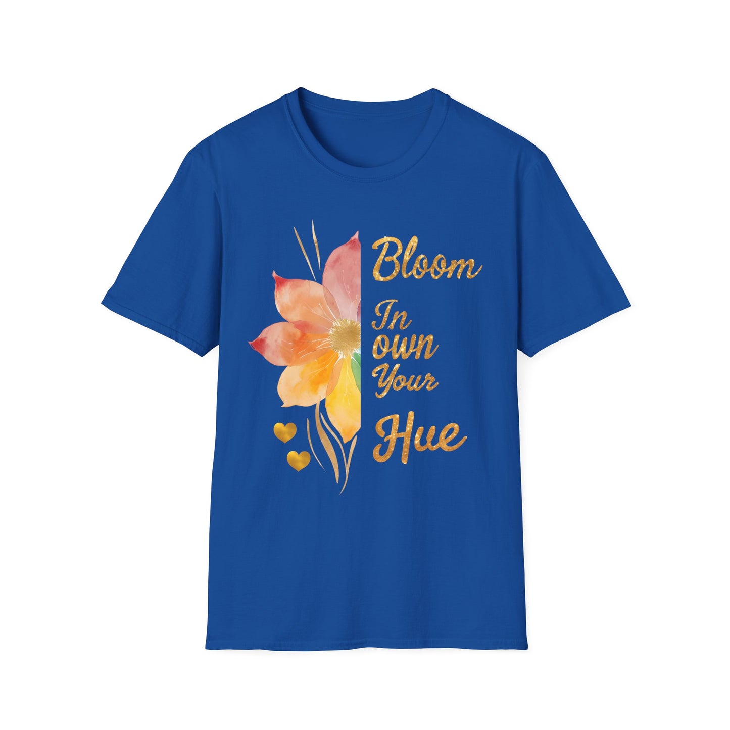Bloom In Your Own Hue - Watercolor Asymmetrical Floral T-Shirt
