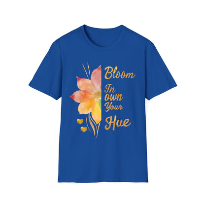 Bloom In Your Own Hue - Watercolor Asymmetrical Floral T-Shirt