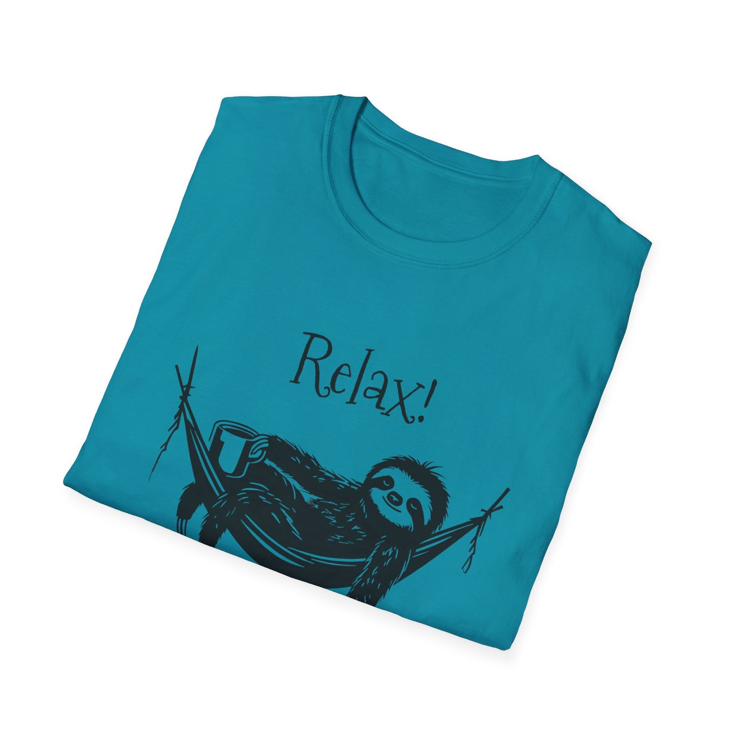 Relax, We Are All Crazy, It Is Not A Competition - Minimalistic Sloth Silhouette In Hammock With Coffee T-Shirt